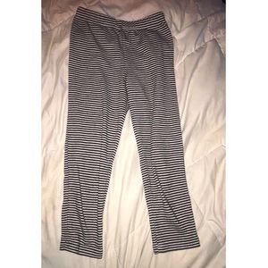 Black and White Striped Leggings